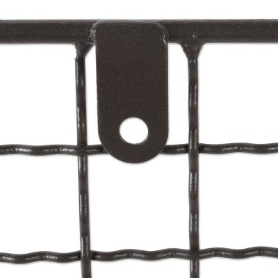 Gray Iron Wire Wall Mount Towel Rack with Shelf