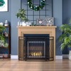 HOMCOM 3-Panel Folding Fireplace Screen, Metal Mesh Fire Spark Guard for Wood Burning, 49.5" x 31.5", Black - 3 of 4