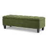 Airsurfer Ottoman Bench with Storage, Boucle Surface, Rubber Wood Legs, 300 lbs Capacity - 3 of 4