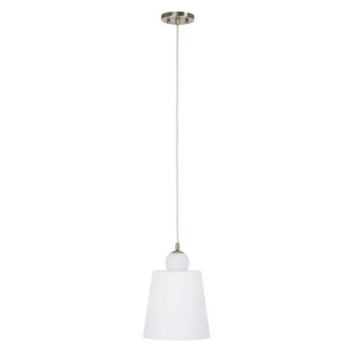 10" 1-Light Bell Shaped Shade with Mini Pendant Ceiling Light Aged Brass - Cresswell Lighting