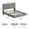 Whizmax Floating Bed Frame with LED Lights, Upholstered Platform Full Bed Frame with Charging Station, No Box Spring Needed - 2 of 4