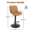 Swivel Adjustable Camel Bar Stools Set of 2 with Backrest and PU Leather Seat, Counter Height Chairs for Kitchen Island or Bar-Tanpinhause - 4 of 4