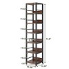 Kumasinova 6-Tier Corner Bookshelf,Tall Bookcase with Display Shelves & Metal Frame,Bookcases for Living Room,Bedroom,Office,Kitchen,Bathroom - 3 of 4