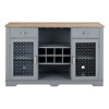 Farmhouse Buffet Cabinet, Sideboard with 2 Drawers and Elegant Glass Door Cabinets, Wine and Glass Rack, Coffee Bar for Kitchen, Dining Room - 4 of 4