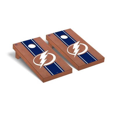 NHL Tampa Bay Lightning Premium Cornhole Board Rosewood Stripe Version