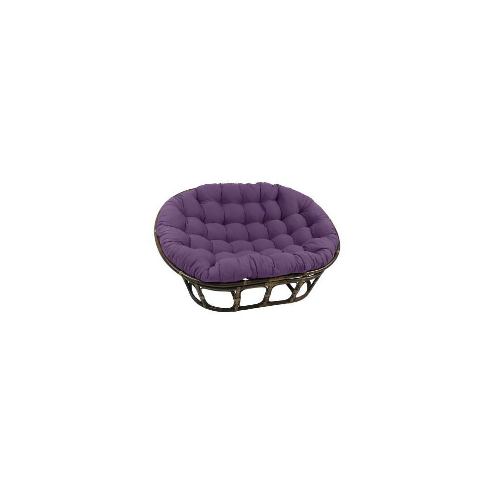 Photos - Coffee Table 63"x45" Double Papasan with Twill Cushion Grape - International Caravan: R