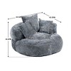 CAVINAS High Back Bean Bag Chair, Lazy Sofa Lounger with Three Pillows for Adults and Kids, Single Sofa Chair, Indoor & Outdoor, Gray - 3 of 4