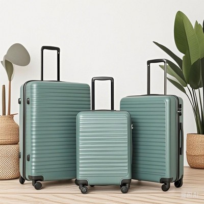 KTMBDW Luggage Sets PC+ABS Durable Suitcase Double Wheels TSA Lock