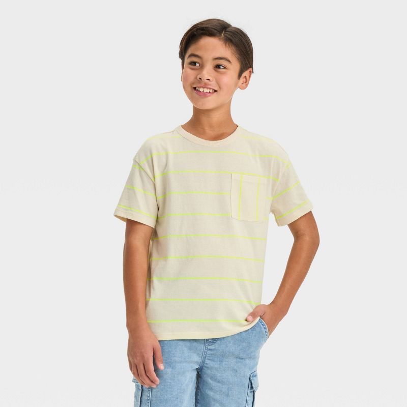 Boys' Short Sleeve Textured Striped T-Shirt - Cat & Jack™, 1 of 5