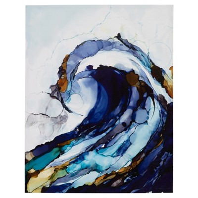 (Set of 2) 22" x 28" Liquid Waves Gel Coat Canvas Blue