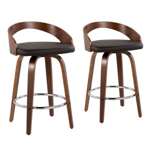 Set of 2 Grotto Upholstered Counter Height Barstools - Lumisource - 1 of 4