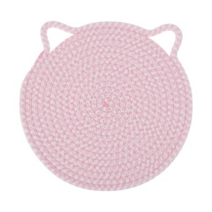 Unique Bargains Single Cat-Ear Shape Heat Resistant Trivet Mat Cotton 9.45"x9.45"x0.31" - 1 of 3
