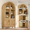 FONTOI Arched Tall Storage Cabinet, 5-Tier Farmhouse Bookcase with Glass Doors, Brown, 74.3"*36"*17.5" - 3 of 4