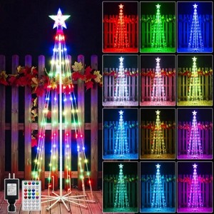 Ollny 140 Led RGB Christmas Tree Lights For Light Show (12 Colors, 22 Modes, IP65 Waterproof, Clear Wire, Plug In) - 1 of 4