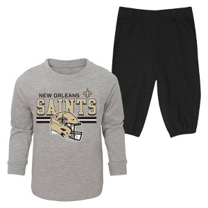 NFL New Orleans Saints Boys' 2pk Pant and Long Sleeve T-Shirt Set - 1 of 3