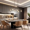 LNC Erharting Modern Farmhouse Linear Kitchen Island Pendant Light with Ripple Glass Jar Shades, Polished Gold and Black, 3/5/6/8 Light - 4 of 4