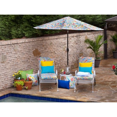 Vibrant Paisley Outdoor Square Throw Pillow Set, 2-Pack