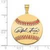 Black Bow Jewelry 14K Gold Plated Ralph Kiner Signature MD Enamel Baseball Pendant - 4 of 4