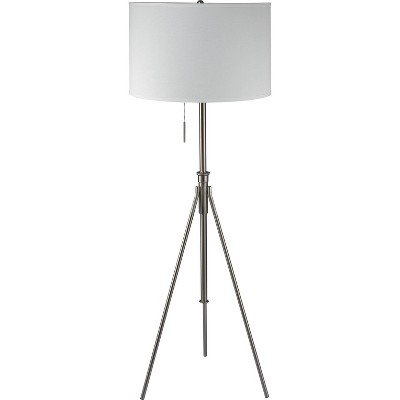 Vynxaria 72 Inch KD Shade Floor Lamp with Adjustable Brown Metal Tripod, Ideal for Bedroom, Living Room & Office