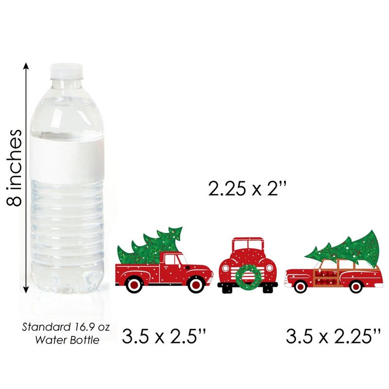 Big Dot of Happiness Merry Little Christmas Tree - Shaped Red Truck and Car Christmas Party Cut-Outs - 24 Count, 5 of 6