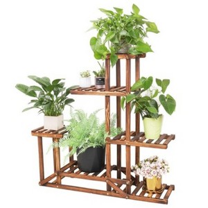 6 Tier Large Wood Flower Pot Rack Plant Stand Wooden Bonsai Display Shelves for Corner Living Room Balcony Yard Decor - 1 of 4