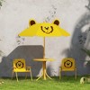 Qaba Kids Picnic Table and Chair Set, Outdoor Activity Table with 2 Foldable Chairs, Removable Umbrella, for Backyard, Garden - 2 of 4