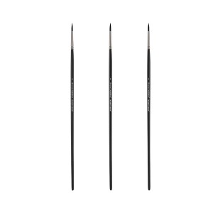 Black Swan Synthetic Red Sable Round Paint Brushes Sets of 2 -  Professional Quality Long Handle Paint Brushes for Oil, Heavy Body Media and Acrylic - - 1 of 4