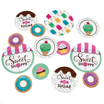 Big Dot of Happiness Sweet Shoppe - Candy and Bakery Birthday Party or Baby Shower Giant Circle Confetti - Party Decorations - Large Confetti 27 Count