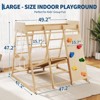 Indoor Playground 8-in-1 Jungle Gym, Wooden Climber Playset with Slide, Swing, Monkey Bars, Climbing Net, Kids Christmas Gift, Natural - 2 of 4
