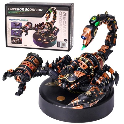 ROBOTIME 3D Puzzle Emperor Scorpion Beetle DIY Moveable Mechanic Organism Series Steampunk Design Funny Toys, 6.69"*5.1"*4.5"