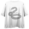 Harry Potter Slytherin Mascot Women’s White Crew Neck Short Sleeve Crop Top - 3 of 4