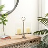 14" x 12" Hurricane Aluminum/Glass Textured Candle Holder Silver - Olivia & May: Dual Pillar, Elegant Tabletop Display - 2 of 4