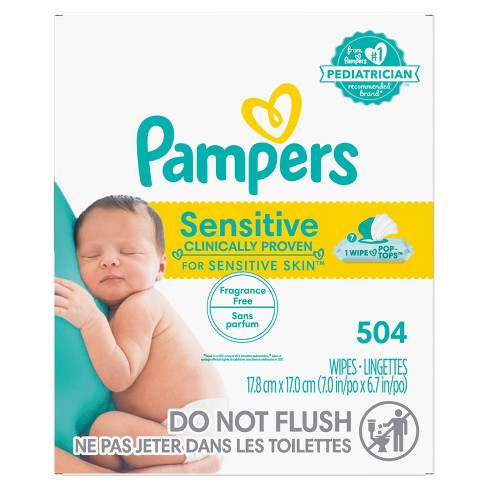 Pampers Sensitive Wipes 4 Pack 18 Count Wipes 