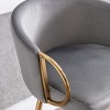 Kumasinova 30"H Chic Bar Stools Counter Height,Set of 2,Luxury Velvet Upholstered Accent Barstools with Golden Chrome Footrest&Base - 4 of 4