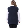 Women's Plus Size Ribbed Knit Split Hem V Neck Sleeveless Casual Loose Sweater Vest - Agnes Orinda - 4 of 4