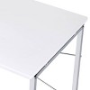INFURNIC Writing Desk Modern Desk with Chrome Metal Frame and X-Shaped Cross Bar for Office, White, 24"*47"*28" - 3 of 4