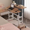 COZONY Small Adjustable Standing Desk, Mobile Rolling Workstation with Wheels, Portable Computer Table for Home Office, School, Treadmill - 3 of 4