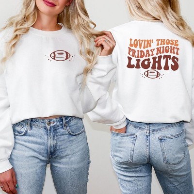 Simply Sage Market Women's Graphic Sweatshirt Friday Night Lights Football Front and Back Design