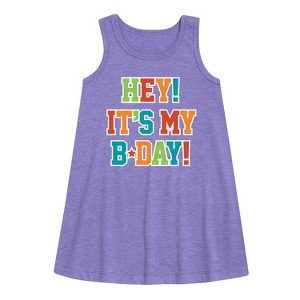 Girls' - Instant Message - Its My Bday Graphic Sleeveless Aline Dress - 1 of 4