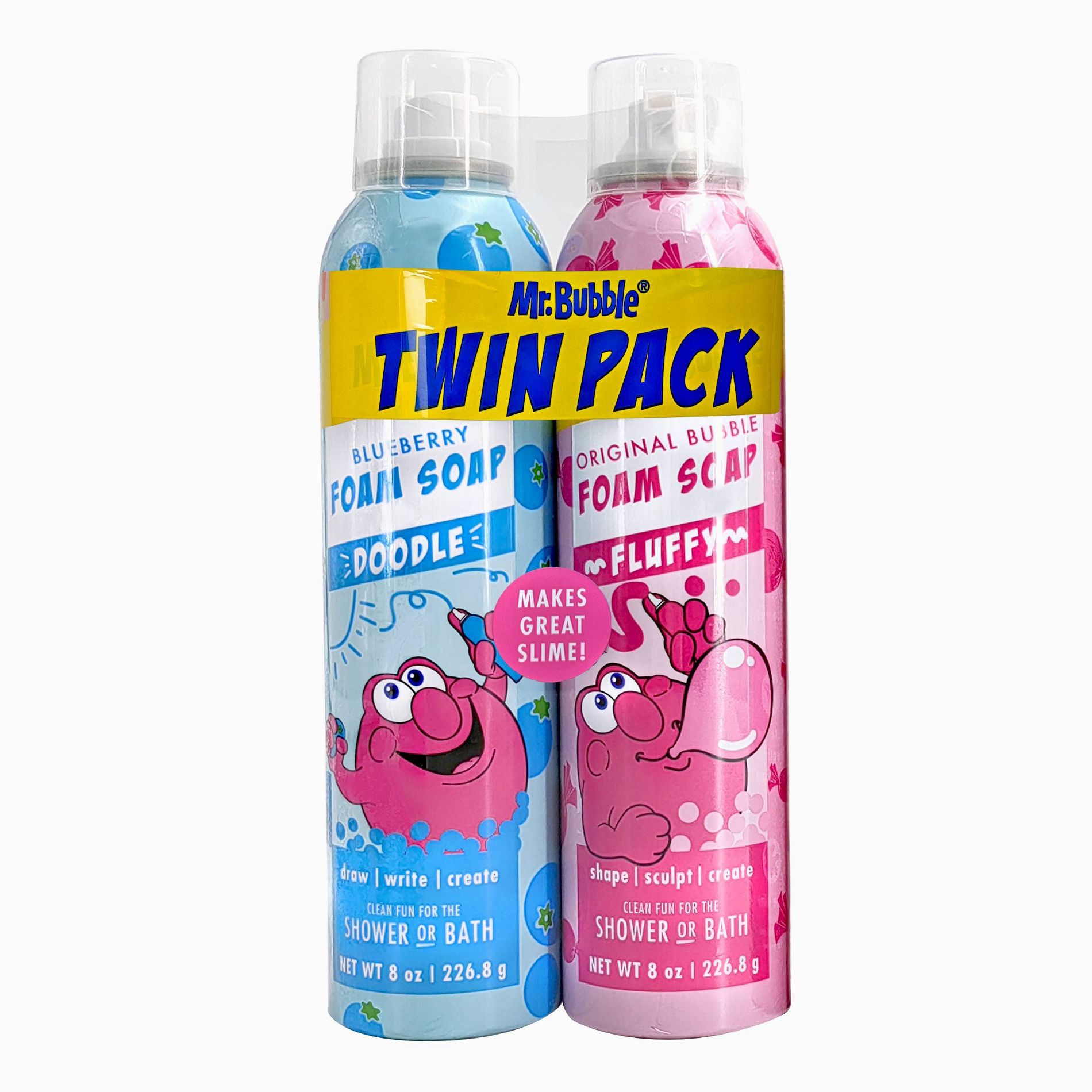Mr. Bubble 2pk Twin Foam Soap - Blueberry/Original Bubble - 16 fl oz: Phthalate-Free, Paraben-Free, Sodium Laureth Sulfate-Free