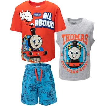 Thomas & Friends Tank Engine 3 Piece Outfit Set: T-Shirt Tank Top Shorts