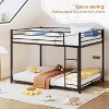 JOYMOR Metal Bunk Bed Full Over Full, Twin Size Bed Frame for Boys Girls, Junior, Low Profile Bunk, Space Saving Design, Mattress Not Included (Black) - 3 of 4