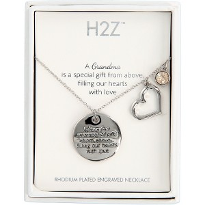 Pavilion Gift Company - Grandma  Golden Shadow Crystal - 16.5"-20.5" Engraved Rhodium Plated Austrian Element Necklace - Necklaces - 1 of 4