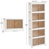 VECELO 59/49/37” Stackable Storage Bins with Lid and Lockable Wheels 5/4/3 Pack Foldable PP Storage Cabinet Home Organizer - 3 of 4