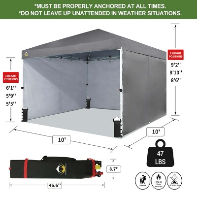 10x10 Blue Polyester Commercial Canopy with Sidewalls