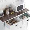TROPOW Farmhouse Kitchen Pantry with Drawers & Adjustable Shelves, 71 Inch Tall Freestanding Pantry Storage Cabinet, Coffee Bar Hutch Cabinet - 3 of 4