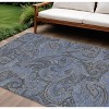 Charcoal Gray And Blue Paisley Washable Indoor Outdoor Area Rug - 2 of 4