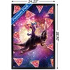 Trends International James Booker - Thug Space Cat On Dinosaur Unicorn Framed Wall Poster Prints - 3 of 4