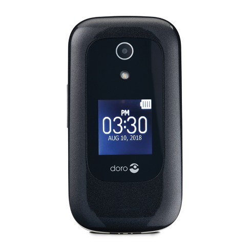 Consumer Cellular Postpaid Doro 7050 (4GB) Flip Phone - Black : Target