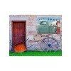 Cottage Garden West of The Wind GO for A Ride Blue, Red, Brown 40 x 30 Inch Waterproof Gallery Wrapped Canvas, Outdoor Garden, Yard, Patio All Weather - 2 of 2